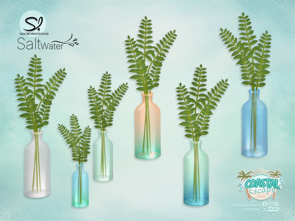 Sims 4 — Saltwater Bathroom Plant by SIMcredible! — Inspired by ocean clean reflective waters and its shells, we created