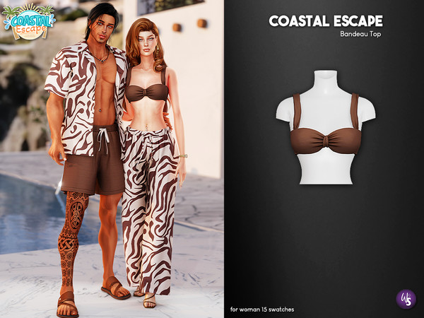 Sims 4 — Bandeau Top by WisteriaSims — Designed for Sims who love sunny vacations and effortless resort style, this