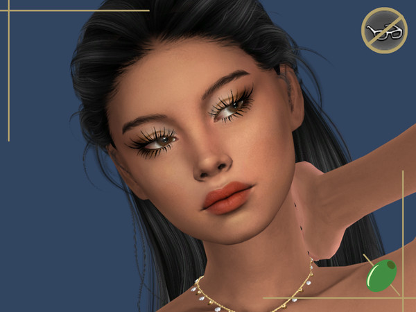Sims 4 — Madelina 3D Lashes Glasses Contradict by Pitted0live — Long pointed 3D alpha style eyelashes Top lash only