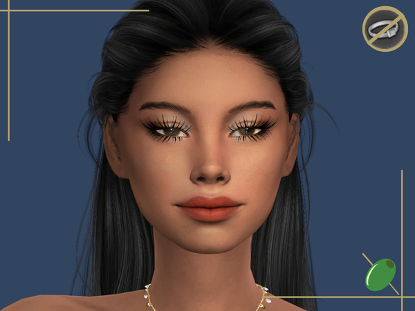Sims 4 — Madelina 3D Lashes Rings Contradict by Pitted0live — Long pointed 3D alpha style eyelashes Top lash only