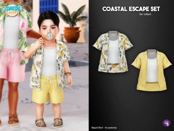 Sims 4 — Resort Shirt (infant) by WisteriaSims — Includes: