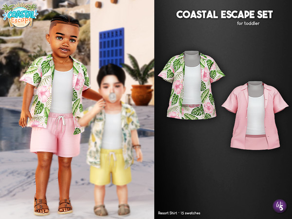 Sims 4 — Resort Shirt (toddler) by WisteriaSims — Includes: