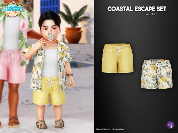 Sims 4 — Resort Shorts (infant) by WisteriaSims — Includes: