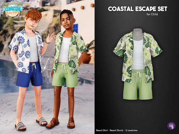 Sims 4 — Coastal Escape Set - Child by WisteriaSims — Includes: