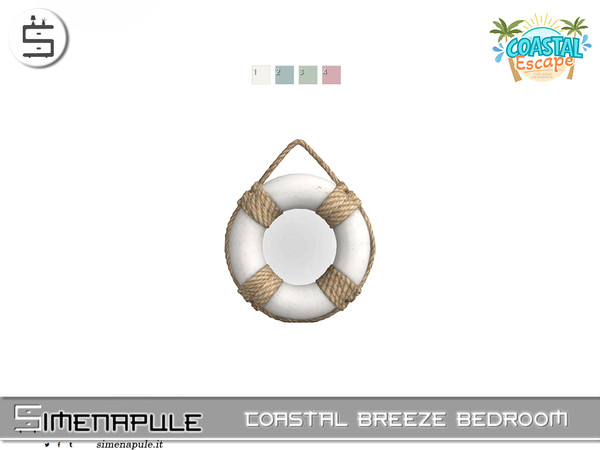 Sims 4 — [SeN4] Cozy Reading Corner - Life Preserver Wall Decor by Simenapule — Coastal Breeze BedroomCoastal Breeze