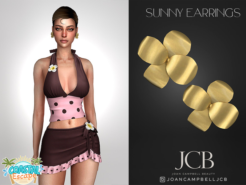 Sims 4 weather-themed CC CC JCB SUNNY EARRING by Joan_Campbell_Beauty_