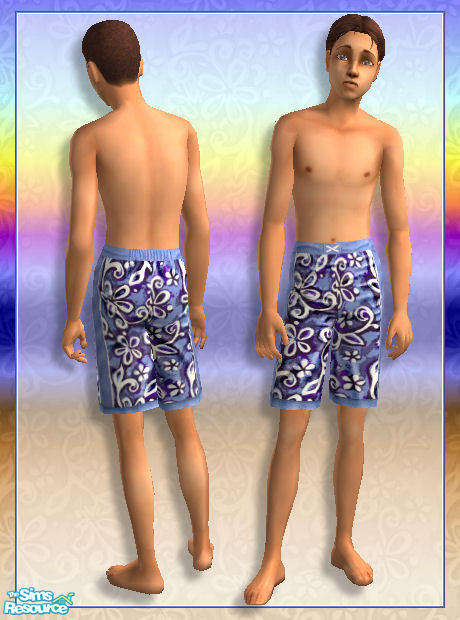 The Sims Resource - Reds Teen Male Tropical Blue Suit