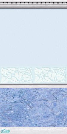 Sims 2 — D2DLaura's Blues Painted Floral by D2Diamond — Don't forget the matching painted wall.