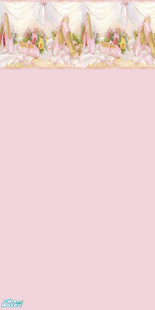 Sims 2 — Ballet slipper wall - Individual Item by annefranzen — Pink wall paper with ballet shoe border for girls.