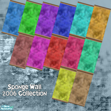 Sims 2 — The Sponge Wall 2006 Collection by simmyfan2852 — Contains 13 different colored sponge walls!