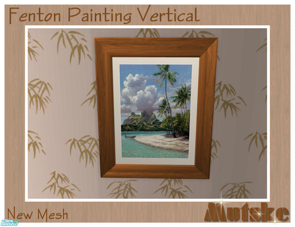 Sims 2 — Fenton Painting Vertical - New Mesh by Mutske — A vertical version of my Fenton Painting. Frame and canvas