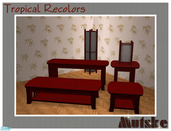 Sims 2 — Tropical Recolors Red by Mutske — Recolors of my set Tropical Living. You need to download the Tablelamp again,
