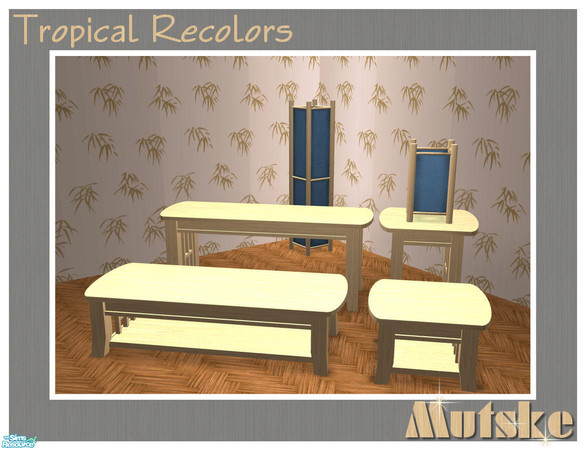 Sims 2 — Tropical Recolors Maple by Mutske — Recolors of my set Tropical Living. You need to download the Tablelamp