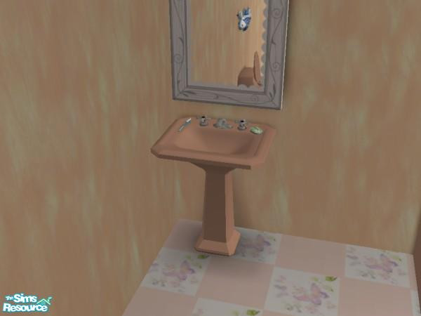 Sims 2 — Mustard Bathroom Set - Sink by munchkin_brat — Cheap sink in mustard to coordinate with the rest of the set.