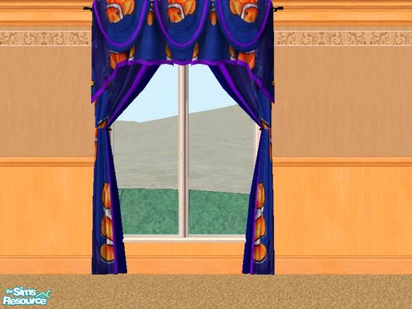 Sims 2 — Nemo Curtain by SimMonte — A Nemo curtain for your sims kids bedrooms.