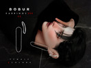 Sims 4 — Liquid Pearl Earrings Set by Bobur2 — The set includes an elegant ear cuff adorned with tiny pearls, paired with