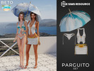 Sims 4 — Parguito - Set by Beto_ae0 — Women's summer outfit with a parasol accessory The parasol is located on hats