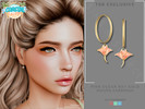 Sims 4 — Coastal Escape - Pink Ocean Ray Gold Hoop Earrings by Glitterberryfly — Pink Ocean Ray Gold Hoop Earrings
