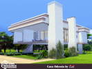 Sims 4 — Casa Odyssia No CC by evi — A modern house with special architectural features and big windows that brings the