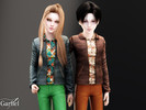 Sims 4 — Child - Smart casual jacket with patterned shirt layering by Garfiel — A stylish child top featuring a