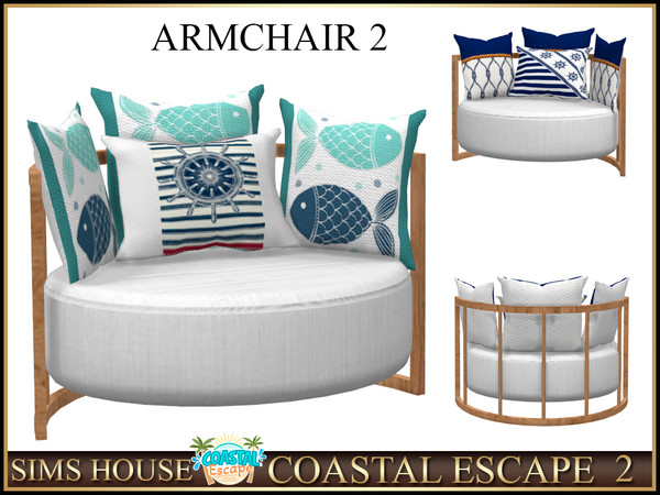 Sims 4 — Sims House ARMCHAIR | COASTAL ESCAPE 2 by Sims_House — COASTAL ESCAPE 2