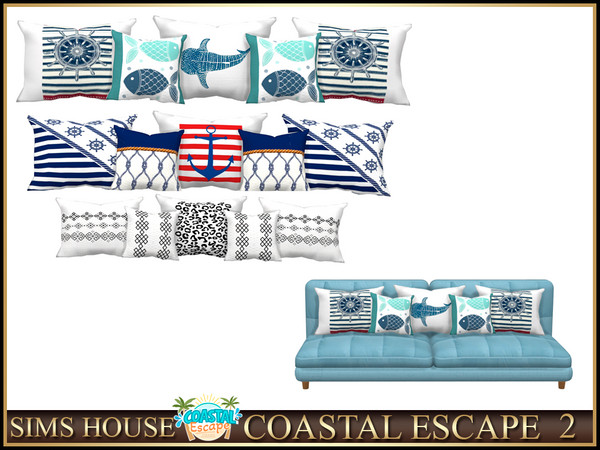 Sims 4 — Sims House SOFA CUSHIONS | COASTAL ESCAPE 2 by Sims_House — COASTAL ESCAPE 2