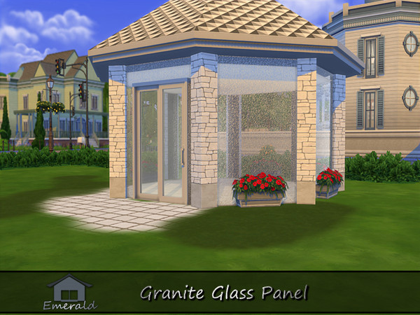 Sims 4 — Granite Glass Panel1 by Emerald — Granite glass panel will provide durability and translucent lighting for