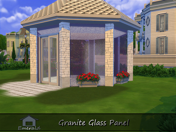 Sims 4 — Granite Glass Panel3 by Emerald — Granite glass panel will provide durability and translucent lighting for