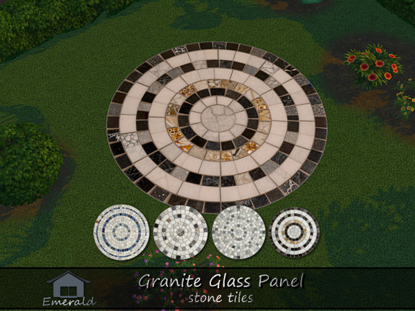 Sims 4 — Granite Glass Panel stone tiles by Emerald — Granite glass panel will provide durability and translucent