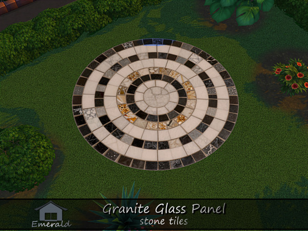Sims 4 — Granite Glass Panel flr1 by Emerald — Granite glass panel will provide durability and translucent lighting for