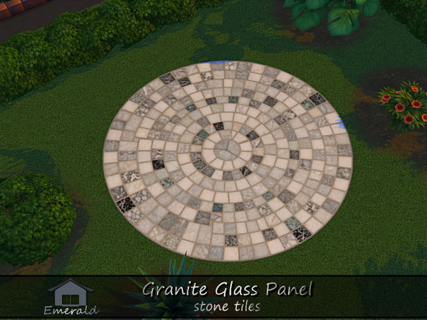 Sims 4 — Granite Glass Panel flr3 by Emerald — Granite glass panel will provide durability and translucent lighting for