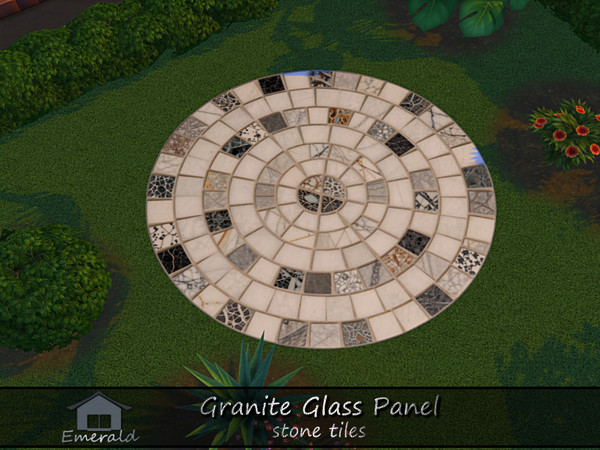 Sims 4 — Granite Glass Panel flr4 by Emerald — Granite glass panel will provide durability and translucent lighting for