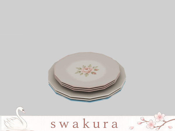 Sims 4 — SUCRE Stacked Plates by Swakura — SUCRE Kitchen Set Stacked Plates