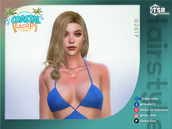 Sims 4 — Loose Low Bun Hair - Coastal Escape by Daisy-Sims — 21 base colors + 9 ombre colors