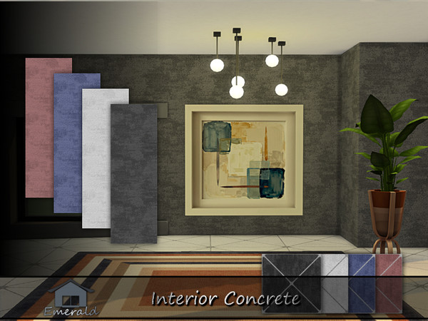 Sims 4 — Interior Concrete by Emerald — Easily upgrade your home with exact visual depth to add style into a space.
