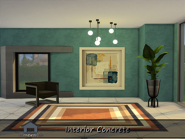 Sims 4 — Interior Concrete6 by Emerald — Easily upgrade your home with exact visual depth to add style into a space.