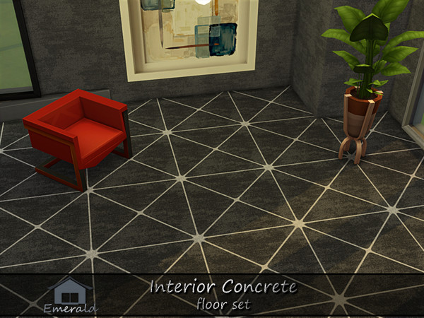 Sims 4 — Interior Concrete floor5 by Emerald — Easily upgrade your home with exact visual depth to add style into a