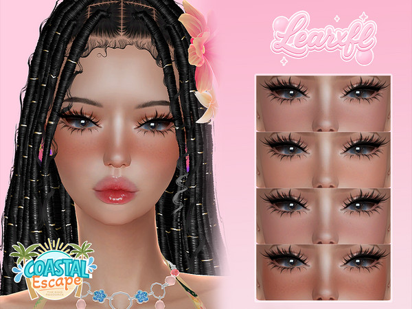 Sims 4 — Sunburn Kiss Blush by Learxfl — Blush, 10 swatches , HQ and BGC . Standalone item with thumbnail.