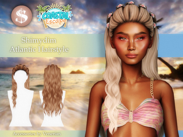 Sims 4 — Atlantic Hairstyle by Shimydimsims — Hi ! I hope you will like this hairstyle, it's a long wavy hairstyle with