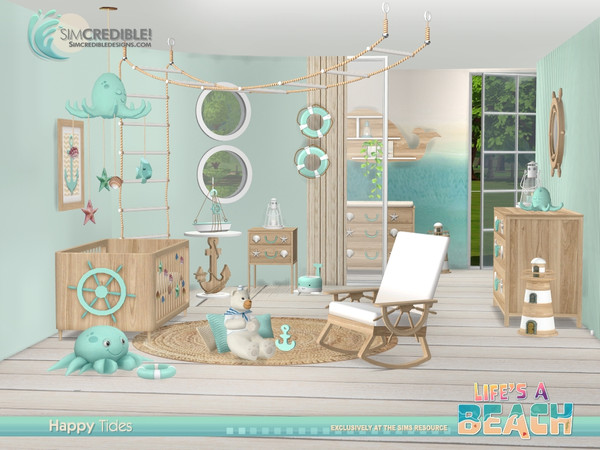 Sims 4 — Life's a Beach - Happy Tides Rocking Chair by SIMcredible! — Ahoy babies! More sweetness in your tides with this