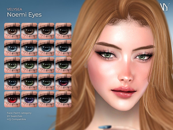 Sims 4 — VELYSEA Noemi Eyes by VELYSEA — Face Paint category HQ comatble 20 swatches