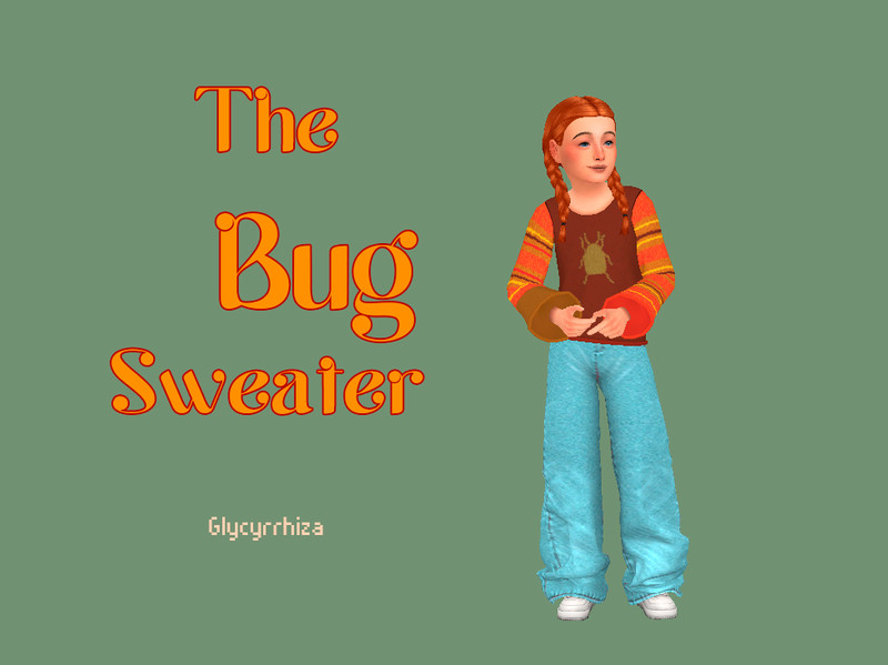 Sims 4 fall clothing CC The Bug Kids' Sweater by Glycyrrhiza
