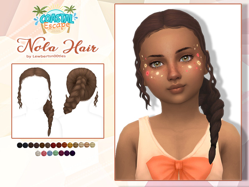Sims 4 Black hairstyle CC Nola Hair - Child version by Lewbertsn00tles
