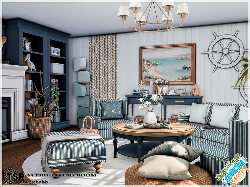 Sims 4 CC Avero - Living Room by marychabb