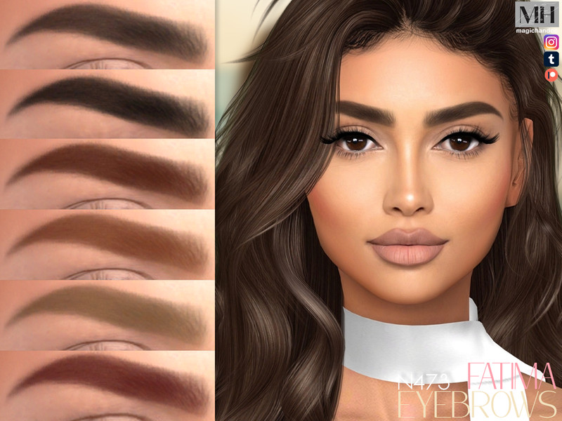Sims 4 eyebrow CC Fatima Eyebrows by MagicHand