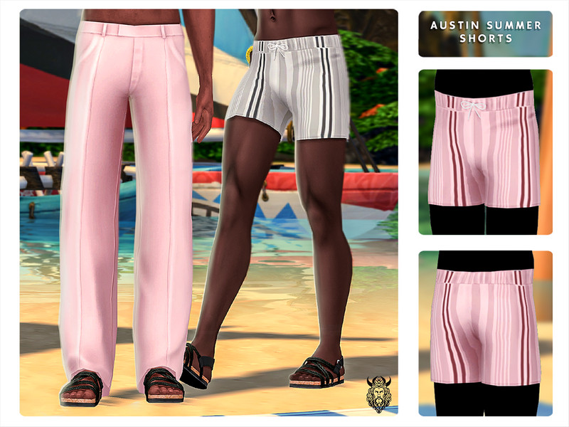 Sims 4 men everyday clothing CC Austin Summer Shorts by OranosTR