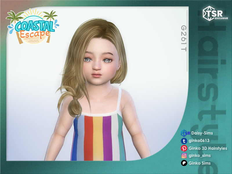 Sims 4 CC Loose Low Bun Hair for Toddlers - Coastal Escape by Daisy-Sims