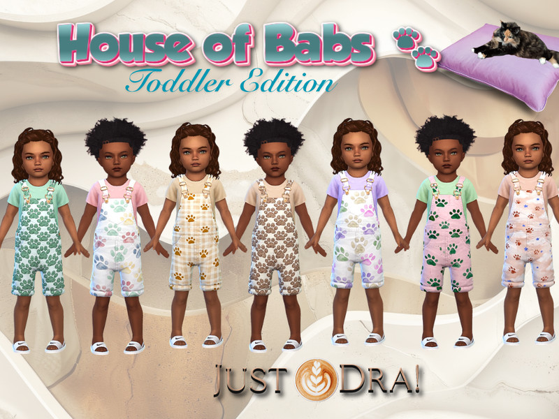 Sims 4 denim jeans romper and overall clothing CC JustDraven_HouseOfBabs_Toddler Overalls by Draven298