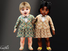 Sims 4 — Infant - Charming plaid blazer outfit with bow and skirt by Garfiel — A polished infant outfit featuring a