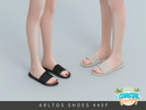 Sims 4 — Leather Slide Sandals Female by Arltos — 12 colors.